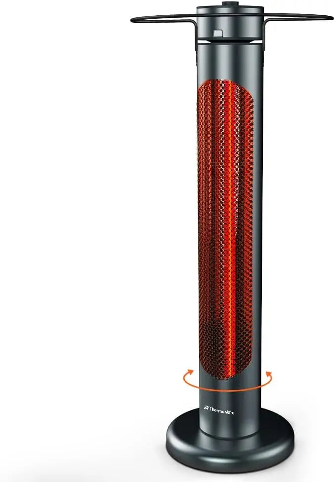 1500W oscillating electric patio heater with 8 heat levels and remote