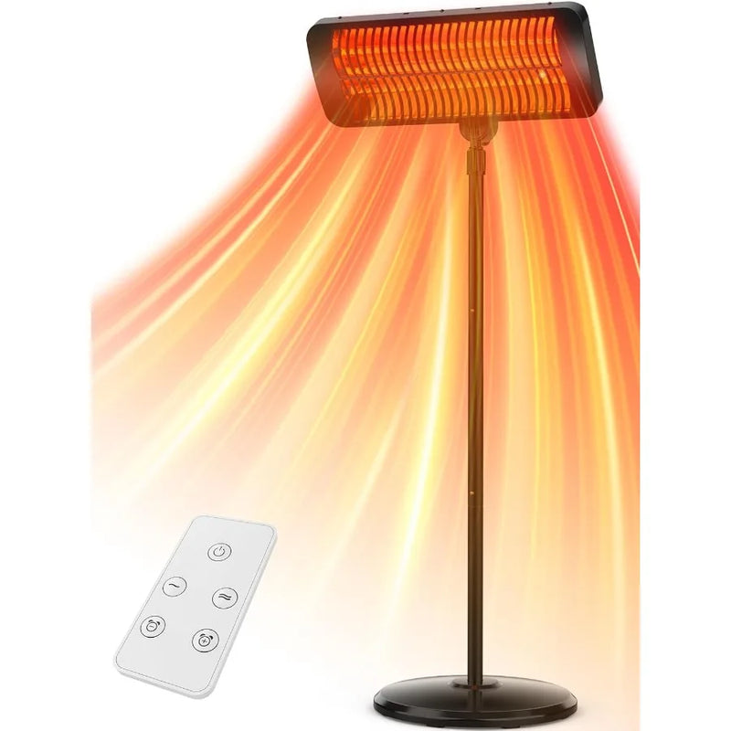 1500W standing infrared patio heater on a pole stand