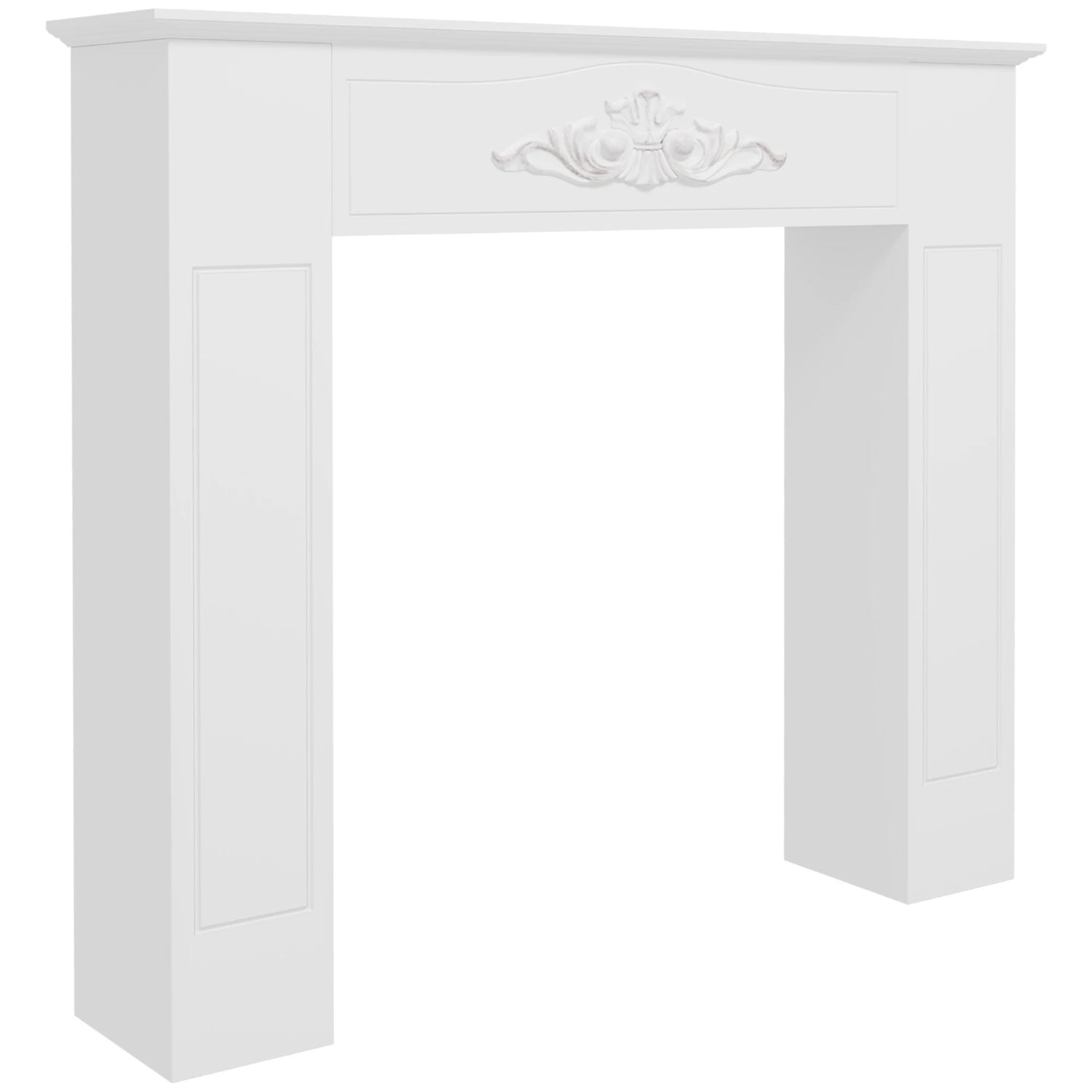 45 inch white freestanding fireplace mantel surround