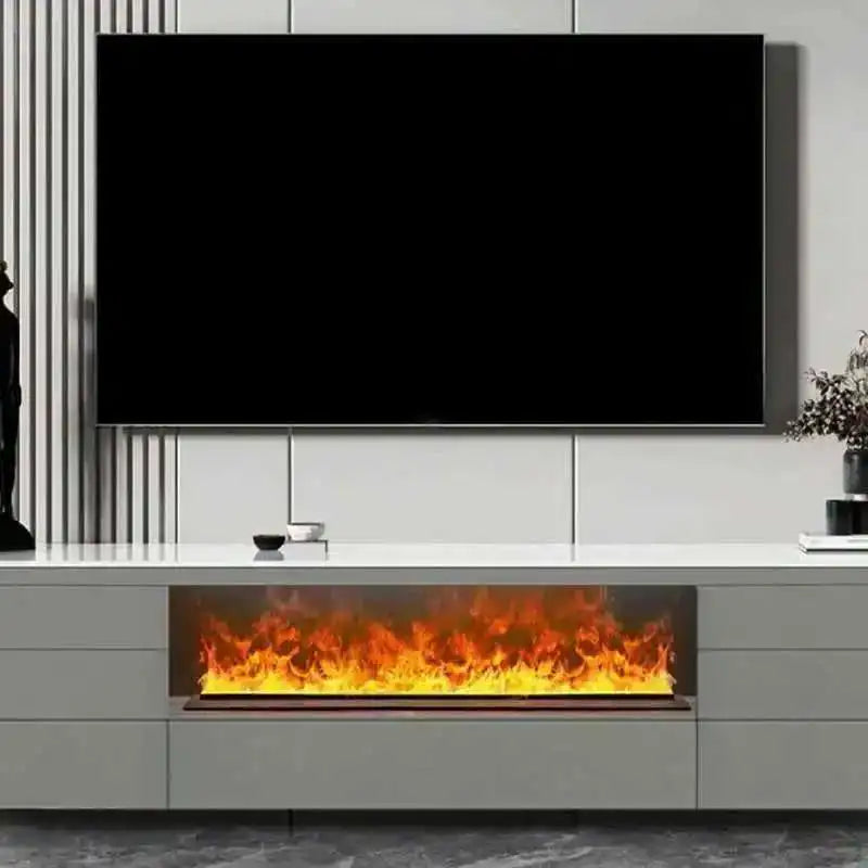 Nordic embedded electric fireplace with realistic flame