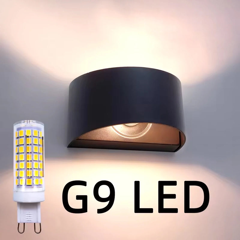 Modern Wall Sconces 7W Indoor Outdoor IP65 LED Wall Light G9 Up Down Wall Mount Lights for Living Room Hallway Bedroom