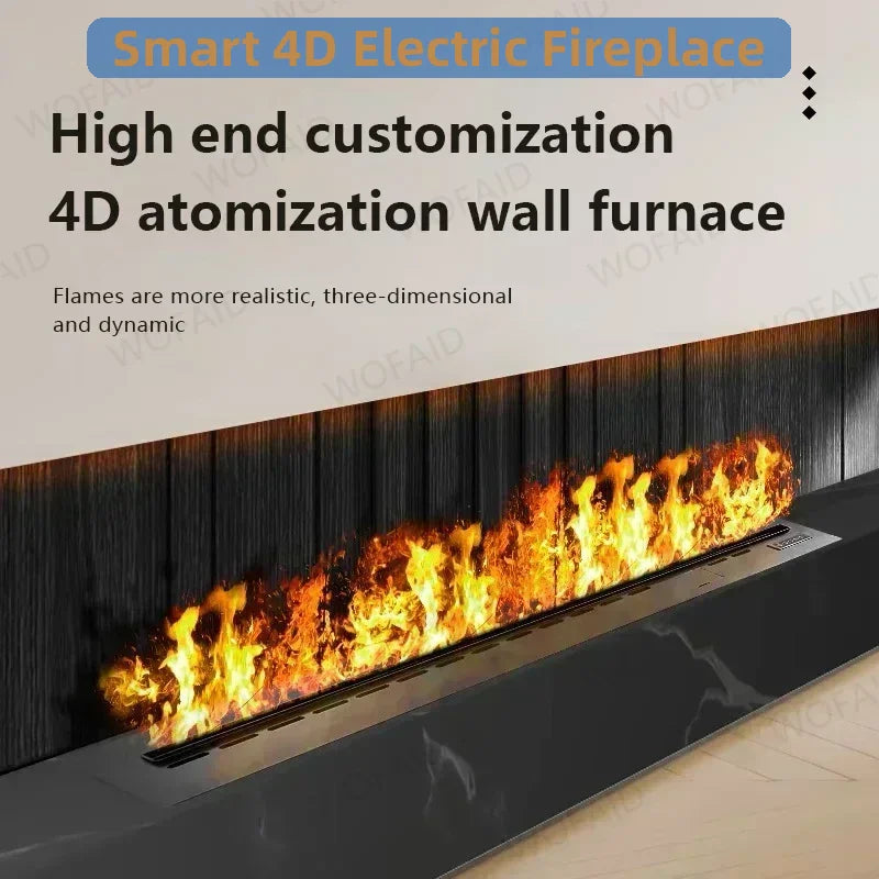 Water vapor fireplace media console — product detail