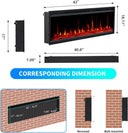 42 inch electric fireplace dimensions for recessed and wall-mounted fitting