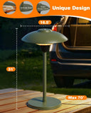 Tabletop patio heater dimensions, 16.5 inches wide and 31 inches tall, with anti-slip base