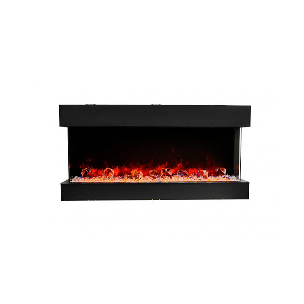 Insert Decorative 3-Sided Wall Insert 60-Inch Modern Electric Fireplace 3 Sided Glass Remote Control LED 1500W Recessed