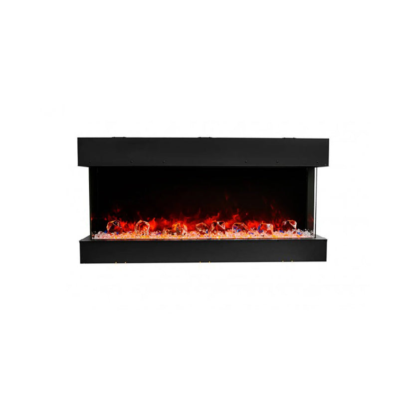 Insert Decorative 3-Sided Wall Insert 60-Inch Modern Electric Fireplace 3 Sided Glass Remote Control LED 1500W Recessed