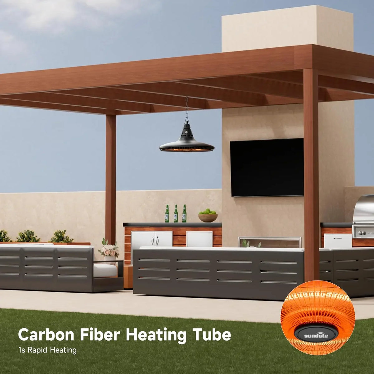 1500W hanging infrared patio heater, view 6