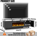 70 inch fireplace TV stand size chart for TVs from 32 to 80 inches, ships in two packages
