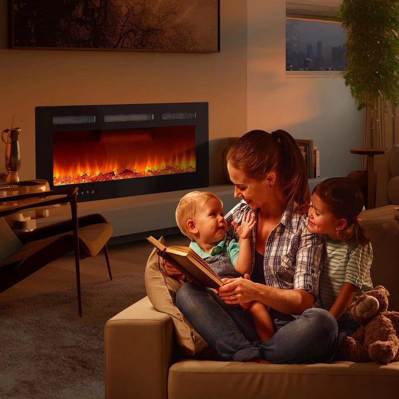 42 inch recessed wall mounted electric fireplace product view