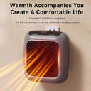Wall mounted mini ceramic heater pushing warm air into a small room