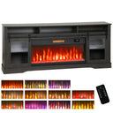 Black fireplace entertainment center with LED lights — product detail