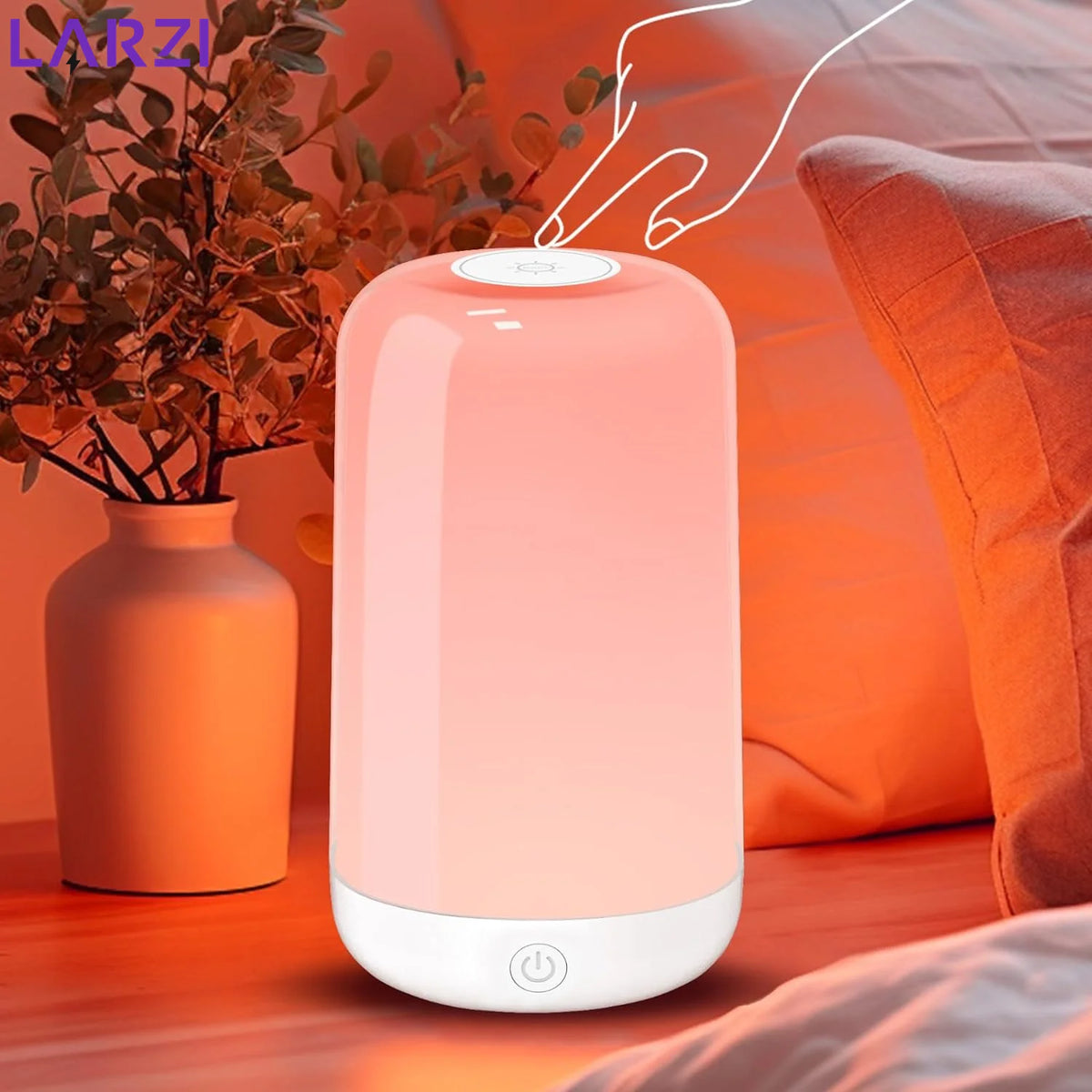 Smart Touch Bedside Lamp with RGB & Bluetooth, Dimmable Rechargeable LED Night Light