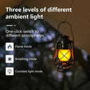 The lantern's three ambient light levels: flame mode, breathing mode and constant light