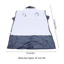 Wearable heated blanket dimensions, 50 inches wide by 70 inches long with 18-inch sleeves