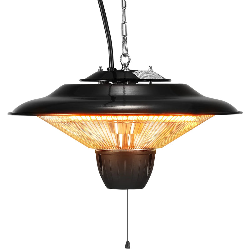 Hanging Patio Heater 1500W with Pull Cord & Adjustable Chain, Electric Ceiling-Mount Outdoor Heater