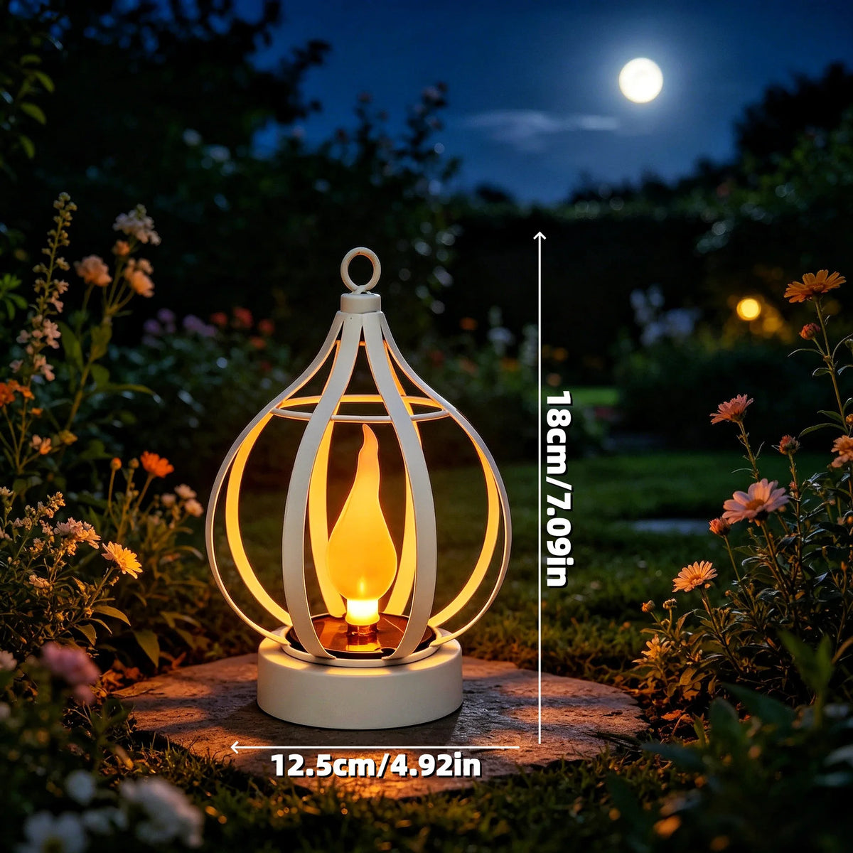 Solar hanging lantern with flame-effect LED, photo 5