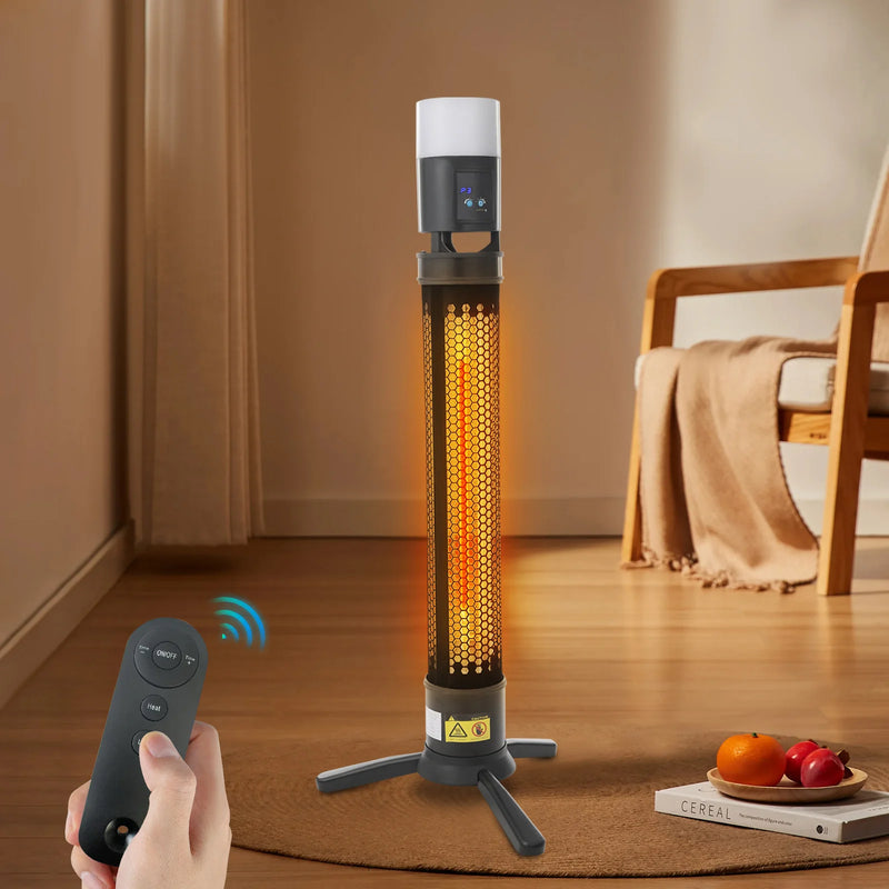 1500W infrared electric patio heater with 3 heat settings