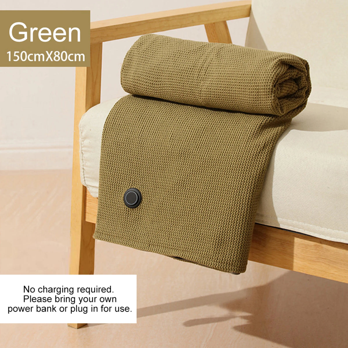 USB heated shawl wrap with zipper and 3 temperature levels