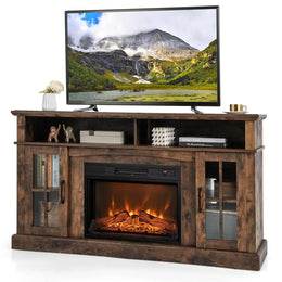 TV Stand for TVs Up to 65 Inch, Electric Fireplace TV Console w/Remote Control, Overheat Protection, Customized