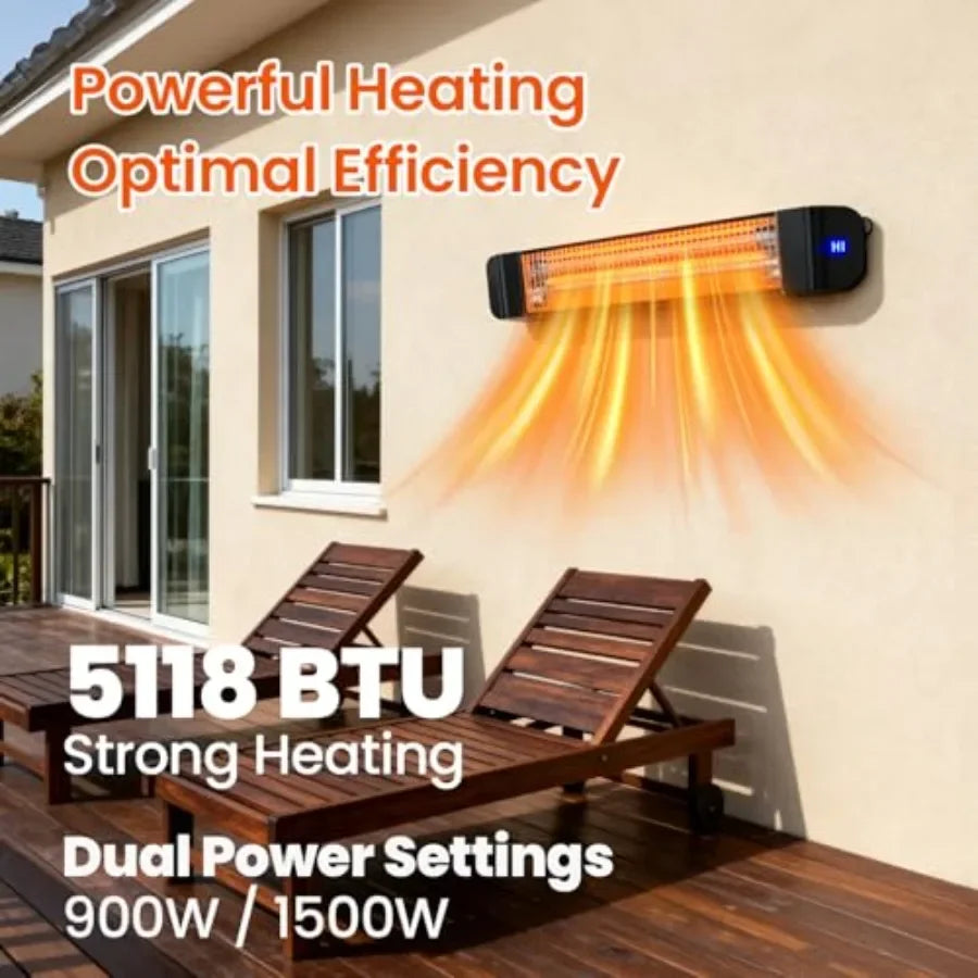 1500W wall-mounted infrared patio heater, view 3