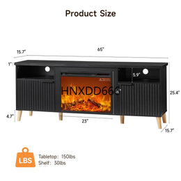 65" Fireplace TV Stand w/ 23" Electric Fireplace,Modern Media Entertainment Center Console Table for TVs up to 70''