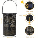 Vintage solar lantern with tree-of-life cut-out, photo 6