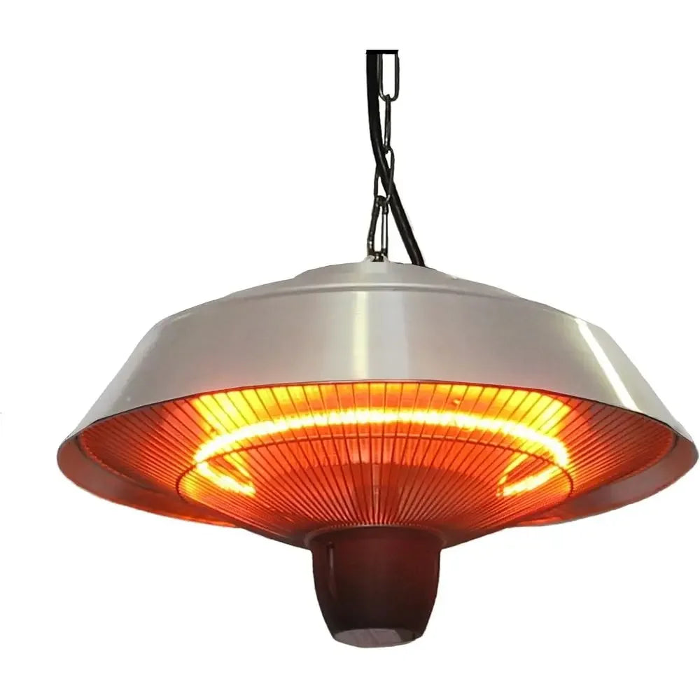 White hanging pendant infrared outdoor patio heater