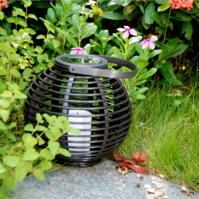 Solar rattan-style LED candle lantern, photo 2