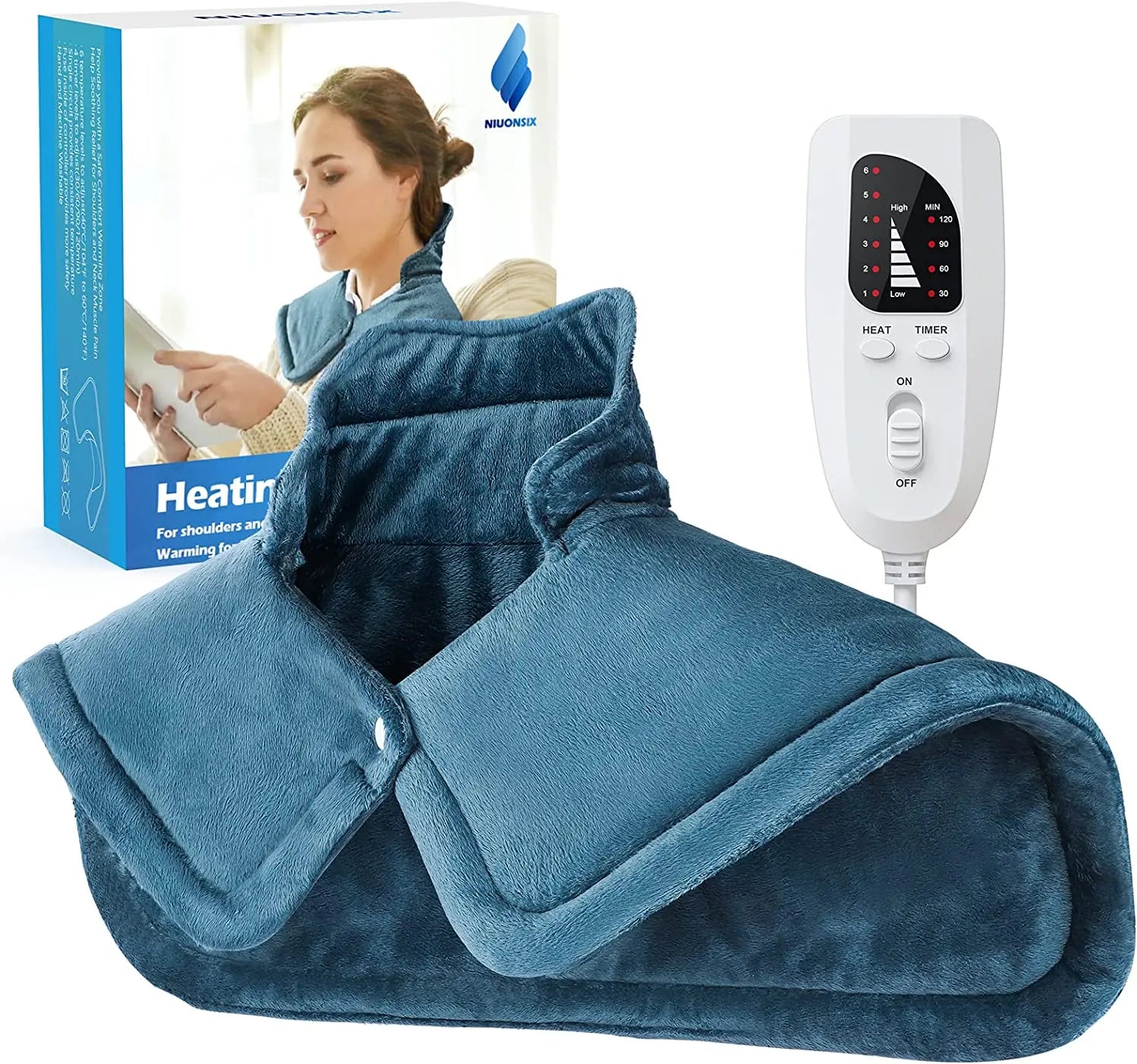 Electric heated neck and shoulder shawl wrap