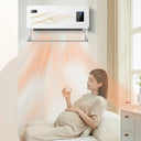 Wall-mounted PTC heater warming a bedroom in the morning