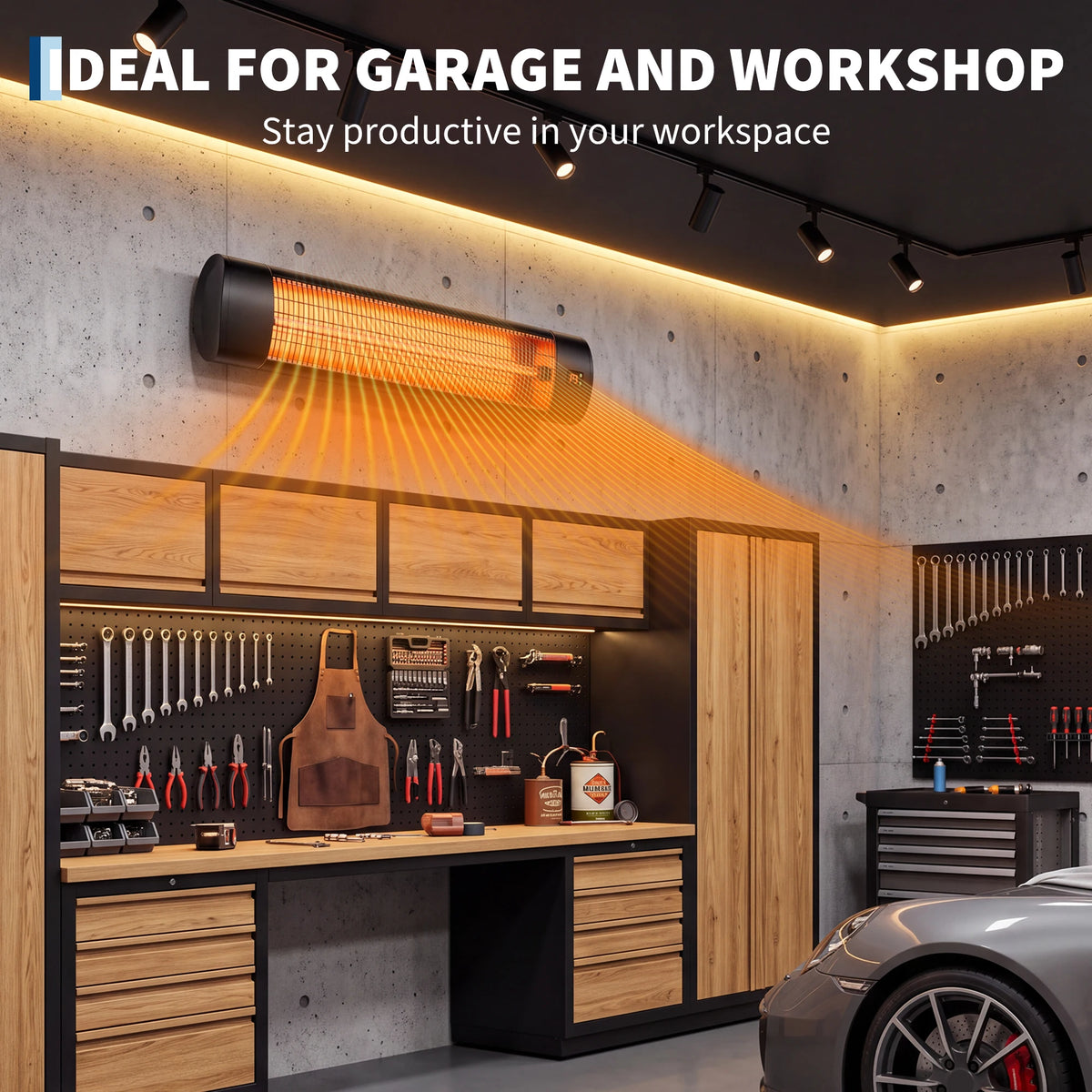 1500W carbon fiber infrared wall-mounted patio heater, view 5