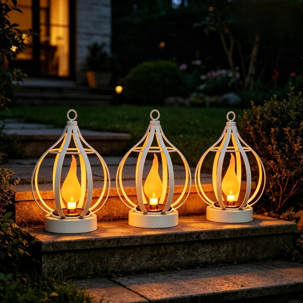 Solar hanging lantern with flame-effect LED, photo 3