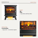 Electric Fireplace Stove, 20" H Freestanding Electric Space Heater with Temperature — key features