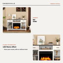 65 Inch Electric Fireplace TV Stand, Solid Wood, Modern Media Console Entertainment — key features