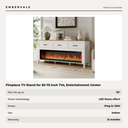 Fireplace TV Stand for 65-75 Inch TVs, Entertainment Center with Electric Fireplace — specifications