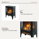 17 Inch Freestanding Electric Fireplace Stove with Realistic 3D Flame, Compact Portable — key features