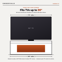 80 Inch Farmhouse Fireplace TV Stand with Barn Doors for TVs up to 90 Inch, Electric — TV size fit diagram