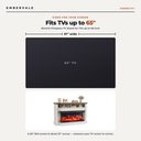 Electric Fireplace TV Stand for TVs up to 65 Inch, Farmhouse Media Console Entertainment — TV size fit diagram