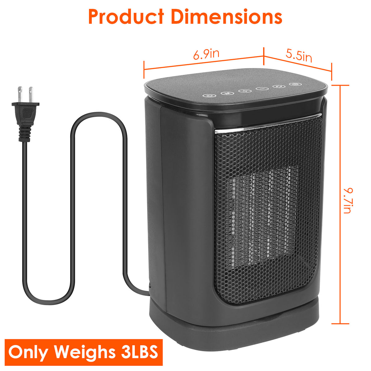 Heater dimensions and weight