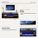 Double-Tier Electric Fireplace TV Stand for TVs up to 80 Inch with LED Lights, Black — key features