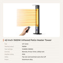 42-Inch 1500W Infrared Patio Heater Tower — specifications