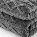 Close-up of the grey milk-velvet flannel fleece texture