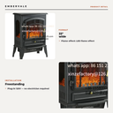 Electric Fireplace Stove, 22" Freestanding Fireplace Heater with 3-Sided Realistic Flame — key features