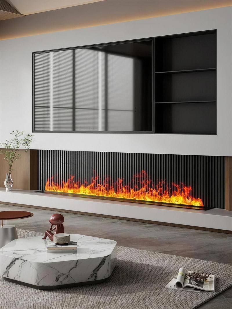 Smart 3D Atomized Fireplace with LED Colorful Flame ECO Intelligent Electric Water Vapor Fireplace for Indoor Decor