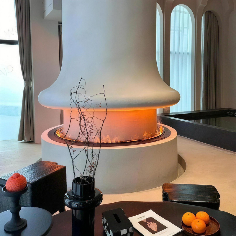 Smart Home 3D Fireplace Water Steam Humidifier LED Decorative Flame TV Wall Sound Of Firewood Cracking Vapour Electric