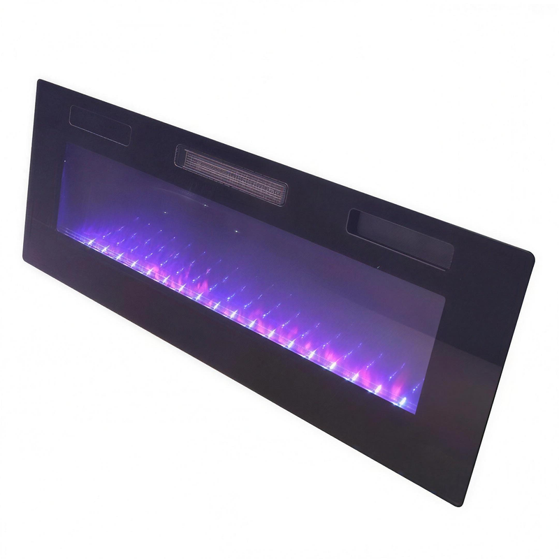 60 Inch Electric Fireplace Insert with Log Set, 152cm Heater for Home, RV & Hotel