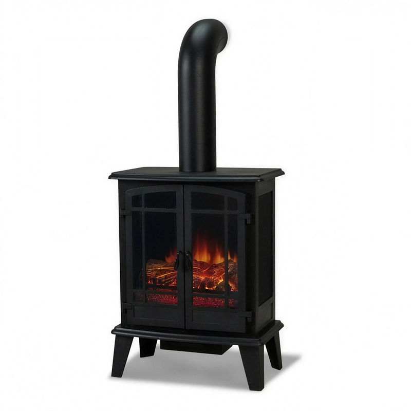 Stove Electric Fireplace for Living Room or Bedroom, Realistic Log and Flame Effect, Freestanding Fireplace with Adju