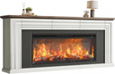 70'' Fireplace TV Stand with 42''Electric Fireplace,Farmhouse TV Stand for 65 75 Inch TV,Entertainment Center TV Console