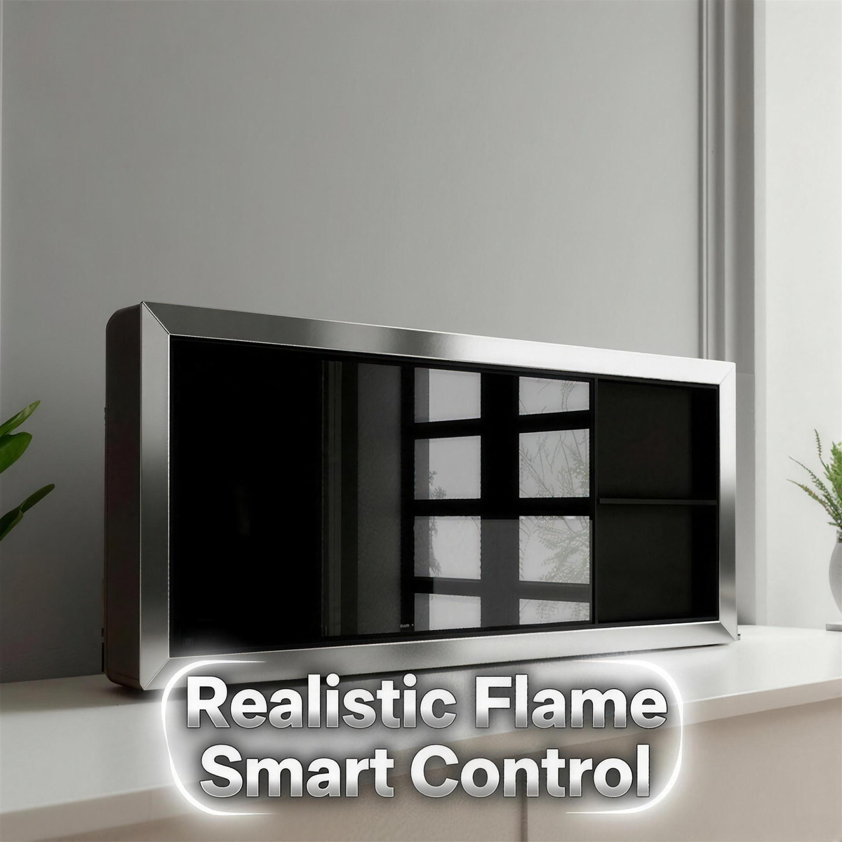 3D Mist Flame Fireplace Insert, Embedded Water Vapor Electric Fireplace with Remote & App Control