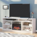 65 Inch Electric Fireplace TV Stand, Modern Media Console Entertainment Center, Storage Cabinets for Living Rooms